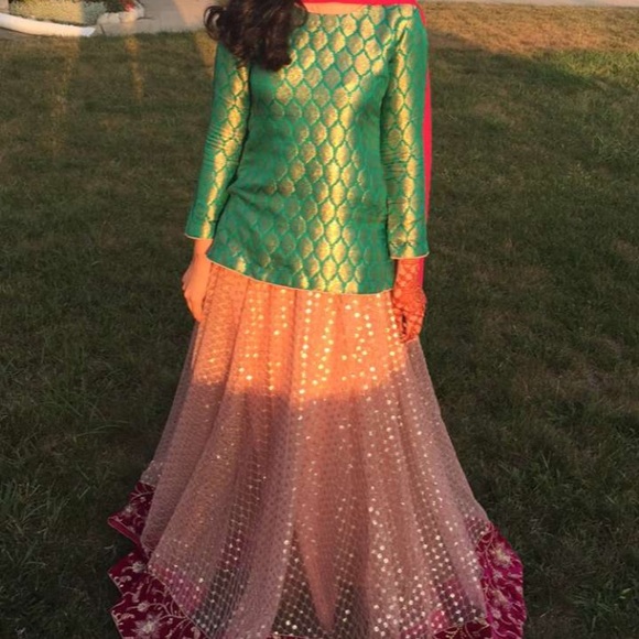 Mehndi lehenga choli - Picture 4 of 6